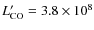 $L'_{\rm CO}=3.8\times 10^8$