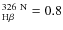 $^{\rm 326~N}_{\rm H\beta}=0.8$