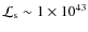 ${\cal L}_{\rm s} \sim
1\times 10^{43}$