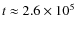 $t\approx 2.6\times 10^5$