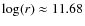 $\log(r)\approx 11.68$