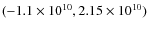 $(-1.1\times10^{10},2.15\times 10^{10})$
