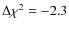 $\Delta\chi^2=-2.3$