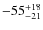 $\rm -55^{+18}_{-21}$