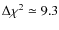 $\Delta\chi^2\simeq9.3$