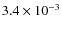 $3.4 \times 10^{-3}$