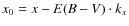 $x_0=x - E(B-V)\cdot k_x$