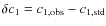 $\delta c_{\rm 1} = c_{\rm 1,obs}-c_{\rm 1,std}$