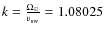 $k =\frac{\Omega_{\odot}}{v_{\rm sw}}=1.08025$