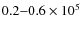 $0.2{-}0.6 \times 10^5$