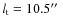 $l_{\rm t} =10.5\hbox{$^{\prime\prime}$ }$
