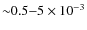 ${\sim} 0.5 {-} 5\times 10^{-3}$