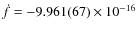 $\dot{f}=-9.961(67)\times10^{-16}$
