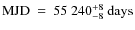 ${\rm MJD~=~55~240^{+8}_{-8}~days}$