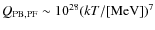 $ Q_{\rm PB,PF}\sim 10^{28}(kT/\mbox{[MeV]})^7$