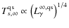$T_{s,\infty}^{{\rm qs}}\propto \left(L_\gamma^{\infty,{\rm qs}}\right)^{1/4}$