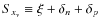 $S_{x_\nu}\equiv \xi+\delta_n+\delta_p$
