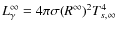 $L_\gamma^\infty=4\pi\sigma (R^\infty)^2 T_{s,\infty}^4$