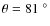 $\theta=81~^\circ $