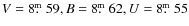 $V=8\hbox{$.\!\!^{\rm m}$ }59, B=8\hbox{$.\!\!^{\rm m}$ }62, U=8\hbox{$.\!\!^{\rm m}$ }55$