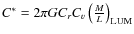 $C^\ast =2\pi GC_rC_v\left (M\over L\right )_{\rm LUM}$