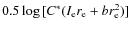 $0.5\log{[C^* (I_{\rm e} r_{\rm e} + b r_{\rm e}^2)]}$