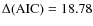 $\Delta ({\rm AIC})=18.78$