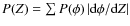 $P(Z) = \sum P(\phi)\left\vert {\rm d}\phi/{\rm d}Z\right\vert$