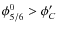 $\phi^0_{5/6}>\phi'_C$