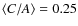 $\langle C/A
\rangle = 0.25$