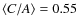 $\langle C/A \rangle=0.55$