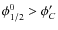 $\phi ^0_{1/2}>\phi '_C$