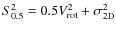 $S^2_{0.5}=0.5V^2_{\rm rot}+\sigma^2_{\rm 2D}$