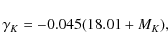 \begin{displaymath}{\gamma}_K=-0.045 (18.01+M_K),
\end{displaymath}