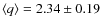 $\langle q\rangle = 2.34 \pm 0.19$