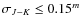 $\sigma_{J-K} \leq 0.15^m$