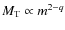 $M_{\rm T} \propto m^{2-q}$