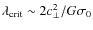 $\lambda_{{\rm crit}} \sim
2c_\perp^2/G \sigma_0$