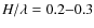 $H/\lambda = 0.2{-}0.3$
