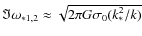 $\Im \omega_{*1,2} \approx \sqrt{2\pi G\sigma_0 (k_*^2/k)}$