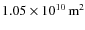 $1.05\times10^{10}\thinspace{\rm m}^2$
