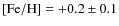 ${\rm [Fe/H]}=+0.2\pm 0.1$
