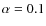 $\alpha = 0.1$