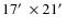 $17\hbox{$^\prime$ }\times21\hbox{$^\prime$ }$