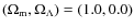 $(\Omega_{\rm m},\Omega_{\Lambda})=(1.0,0.0)$