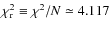 $\chi^{2}_{\rm r}\equiv \chi^{2}/N\simeq 4.117$
