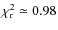 $\chi^{2}_{\rm r}\simeq 0.98$