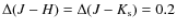 $\Delta(J-H)={\Delta(J-K_{\rm s})}=0.2$