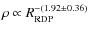 $\rho\propto R^{-(1.92\pm0.36)}_{\rm RDP}$