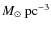 $M_{\odot}~\rm pc^{-3}$